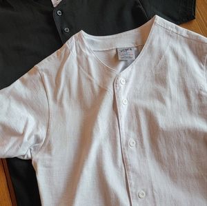Baseball Jersey Combo-Shaka Wear 100% Cotton, Heavyweight, Size S; Black & White